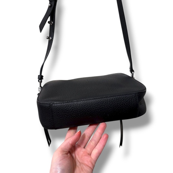 AllSaints Captain Lea Leather Square Crossbody Black Leather Shoulder Bag - Picture 11 of 12